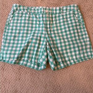 Merona Green and White Checkered Women Shorts